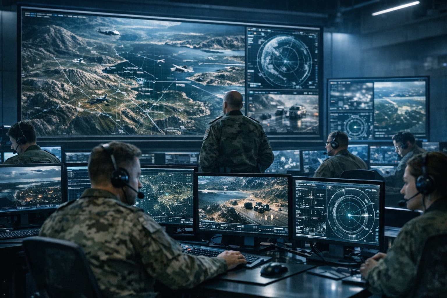 Close-up of advanced defense technology systems and integrated controls