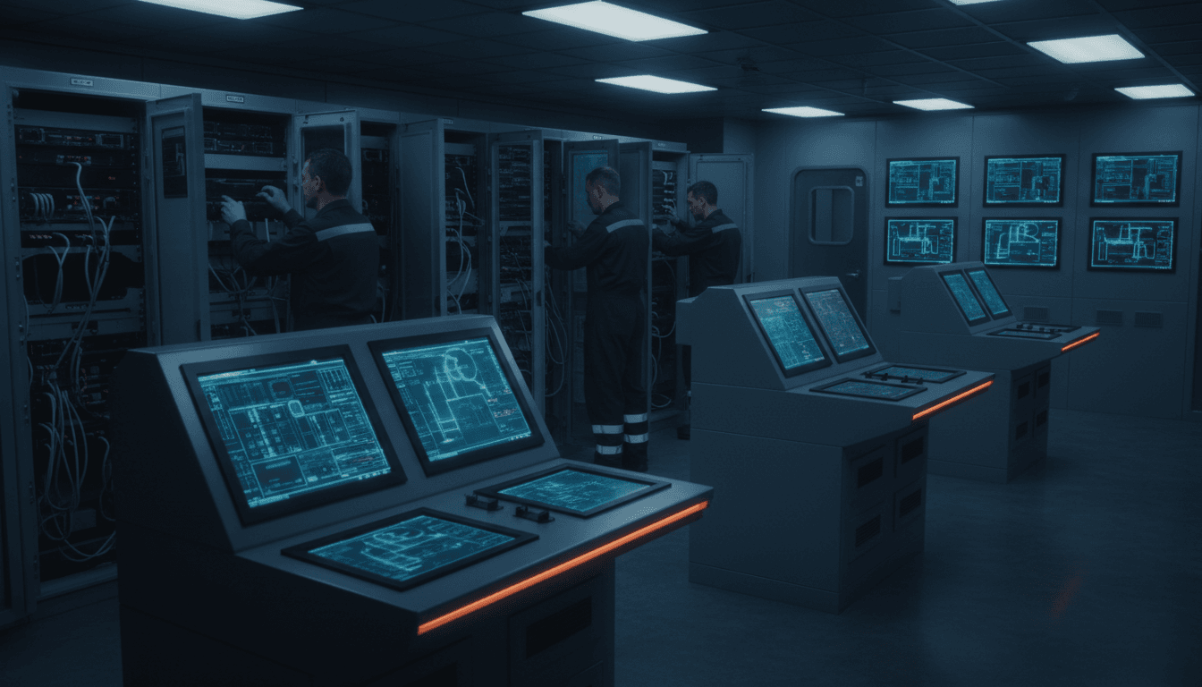 Advanced maritime command center with integrated technical systems and professional engineering team